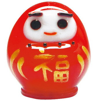 正月飾り　正月用品 [2点セット] 福だるま 紅 【 装飾 迎春 イベント用品 お正月グッズ ガラス置物 ミ..