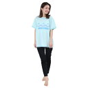 【取寄品】 SAZAC(サザック) ハンギョドン配色スティッチTシャツ グリーン レディスM〜L 【 部屋着 女性用 キャラクター 大人用 パジャマ レディース...