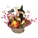 【取寄品】 ハロウィンアレンジかご(中) 【 インテリア 装飾品 雑貨 オーナメント オブジェ 飾り 置物 デコレーション 】