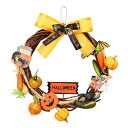 【取寄品】 25cm ハロウィンナチュラルリース 【 装飾品 インテリア ウォールデコ 壁掛け飾り デコレーション 雑貨 】