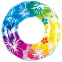 浮き輪 100cm クリアレインボーハイビスカス 【 うきわ 水遊び用品 浮き輪 大人 大人用 浮輪 ウキワ ビーチグッズ 86cm〜100cm プール用品 海...