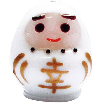 正月飾り　正月用品 幸せだるま 白 【 迎春 お正月グッズ ガラス置物 ミニチュア イベント用品 縁起物 ..