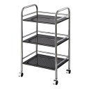 マルチワゴン3段 BK/CR 【 キッチン用品 インテリア雑貨 収納家具 収納台 キッチンワゴン キッチン収納 台所用品 キッチンラック リビング家具 棚 キャ...