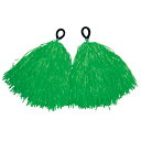 【取寄品】 ハンドフリーポンポン 緑 【 小学生 運動会用品 応援グッズ ボンボン 】