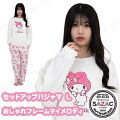 SAZAC(サザック) おしゃれフレームマイメロディセットアップパジャマ ホワイト×ピンク レディスL