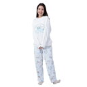 【取寄品】 SAZAC(サザック) エンジェルシナモロールセットアップパジャマ ホワイト×サックス レディスL 【 女性用 サンリオ 冬用 寝間着 寝巻き 部屋...
