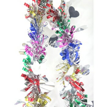 クリスマス ツリー オーナメント [2点セット] 200cmパーティーガーランド・クリスマスモール ハート型シルバー 【 ツリー飾り パーティー用品 宴会グッズ パーティモール パーティーモール ハロウィン 壁掛け インテリア クリスマスパーティー イベント用品 雑貨 】