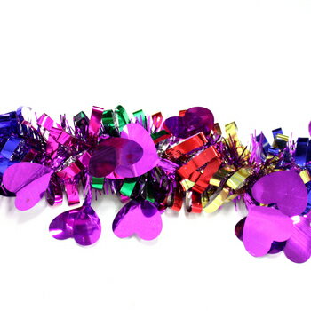 クリスマス ツリー オーナメント [2点セット] 200cmパーティーガーランド・クリスマスモール ハート型パープル 【 天井飾り 誕生日パーティー ツリー飾り パーティーモール パーティー用品 ウォールデコレーション イベント用品 クリスマスパーティー インテリア 】