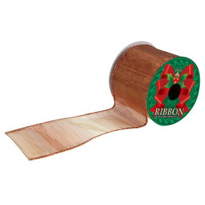 クリスマス ツリー オーナメント [4点セット] 63mm ロールリボン カッパーストライプ 【 装飾 雑貨 クリスマスパーティー ツリー飾り パーティーグッズ クリスマス飾り デコレーション クリスマスツリー 】