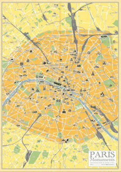 Paris Map B ポスター 【 インテリア雑貨 】