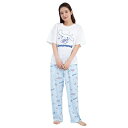 【取寄品】 SAZAC(サザック) MUSICシナモロールセットアップパジャマ ホワイト×サックス レディスL 【 寝間着 大人用 部屋着 レディース ルームウ...