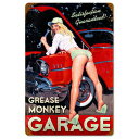 スティール サイン HB-004 Greg Hildebrandt Grease Monkey Garage 【 アメリカン サインボード インテリア雑貨 看板 】