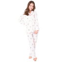 SAZAC(サザック) レトロキティシャツパジャマ ピンク レディスM 【 ファッション レディース 部屋着 パジャマ シャツ サンリオ ルームウェア 上下セッ...