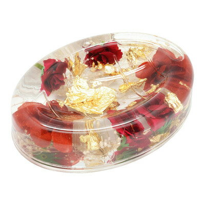 【取寄品】 アクリル水中花 ソープディッシュ レッド 58719 【 石けん置き 石鹸 バス用品 お風呂グッズ ホルダー お風呂用品 】