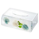 【取寄品】 アクリル水中花 ティッシュBOXケース ホワイト&ブルー 58801 【 ボックスティッシュ用 ティッシュケース インテリア雑貨 ティッシュボックス...