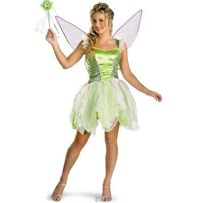 コスプレ 仮装 DXティンカーベル 大人用 L(12-14) 【 コスプレ 衣装 ハロウィン 仮装 コスチューム ピーターパン グッズ ティンカーベル 女性用 おとぎ話 童話 フェアリー 妖精 パーティーグッズ レディース 余興 】のサムネイル