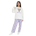 【取寄品】 SAZAC(サザック) ドレスアップクロミセットアップパジャマ アイボリー×パープル レディスM 【 レディース 大人用 寝間着 ファッション 女性...