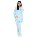 【取寄品】 SAZAC(サザック) カラフルバルーンシナモロールシャツパジャマ サックス レディスM 【 冬用 大人用 寝間着 サンリオ 上下セット 女性用 キ...