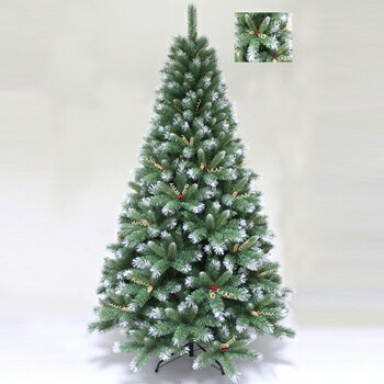 楽天パーティワールドクリスマスツリー 180cmクリスマスツリー（木の実装飾付、葉先白） 【 ホワイトツリー 雪 ヌードツリー 飾り 】
