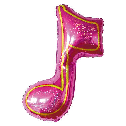 あす楽12時! 【アルミ風船】音符バルーン ミュージックノートシングル ホログラムピンク36インチ5枚1パック【BLT85546】【メール便OK】