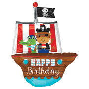 【お得バルーンパック】AGLSHP ハッピーバースデーパイレーツシップ ANG35610【5枚1パック】【メール便OK】