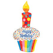 【お得バルーンパック】AGLSHP ブライトバースデーカップケーキ ANG35613【5枚1パック】【メール便OK】