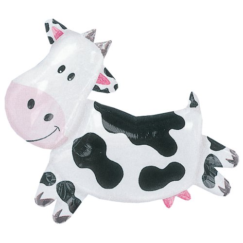 【アルミバルーン 1枚】うし 牛 風船 動物 アニマル LSHPカウ 1枚入り【メール便OK】