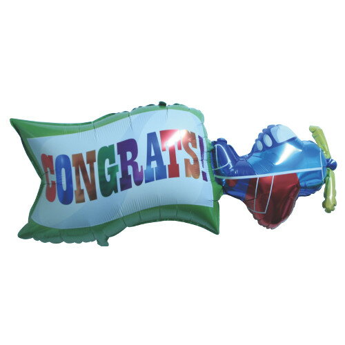 【お得バルーンパック】43インチ エアプレイン コングラッツ【5枚1パック】 卒園 卒業式 謝恩会 卒園式 BLT35050【メール便OK】