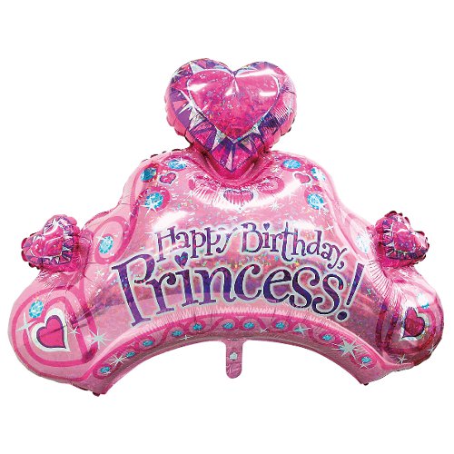 【お得バルーンパック】34インチ ハッピーバースデー プリンセス ティアラ ホログラフィック【5枚1パック】BLT85589【メール便OK】