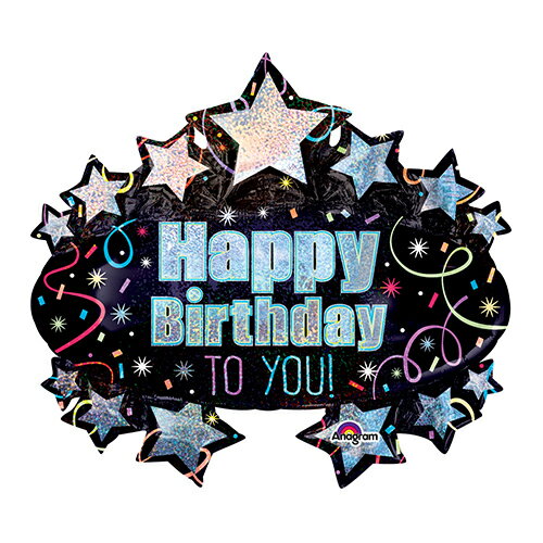 【お得バルーンパック】AG LSHP ブリリアントバースデーマーキーホログラフィック ANG34526【5枚1パック】【メール便OK】