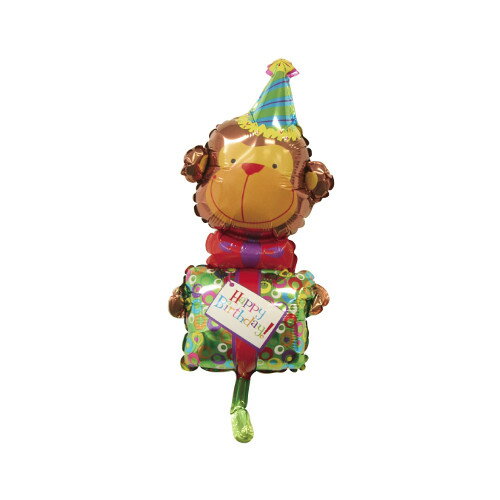 【スティックバルーンお得パック】【10本入り】14” バースデーモンキー