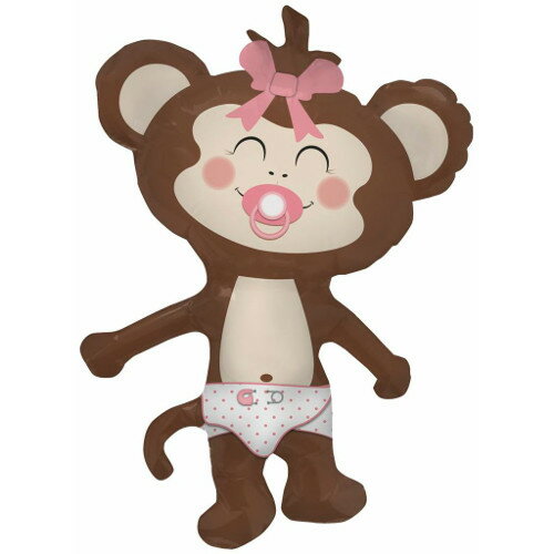 【スティックバルーンお得パック】【10本入り】14”ベイビーガールモンキー