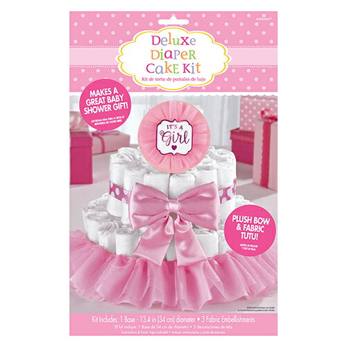 【ベビーシャワー 飾り】PGデラックスダイパーケーキデコキット ベイビーシャワーガール PG380083