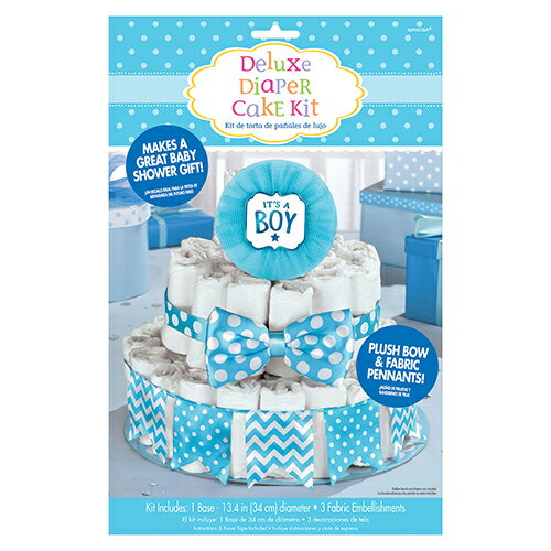 【ベビーシャワー 飾り】PGデラックスダイパーケーキデコキット ベイビーシャワーボーイ PG380084