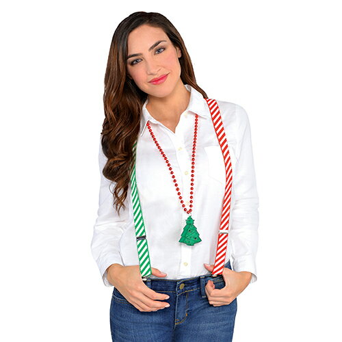 【クリスマスパーティーグッズ】クリスマスサスペンダー1個 PG395008