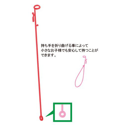 あす楽12時! バルーン配り スティック 棒 風船 リングスティック 赤100入り ACC30115