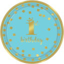 1歳 誕生日 飾り付け あす楽12時！ [プレート8枚] 1stバースデーゴールドボーイ 一升もちの撮影に 一升餅 1歳誕生日 1歳バースデー ファーストバースデー パーティーグッズ 【PG541862】