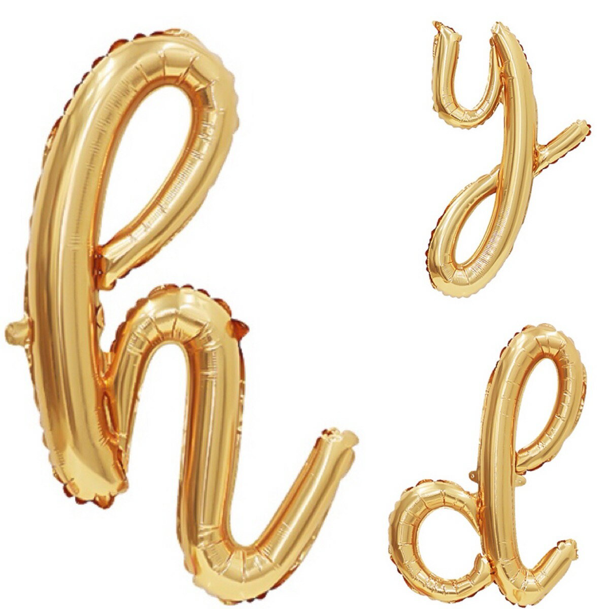 文字バルーン 英語 小文字 筆記体 英語風船 クリプトレターバルーン ゴールド 【メール便OK】