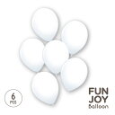 FUNJOY Balloon 25cm丸型ホワイト6枚入 1パックFJB24792