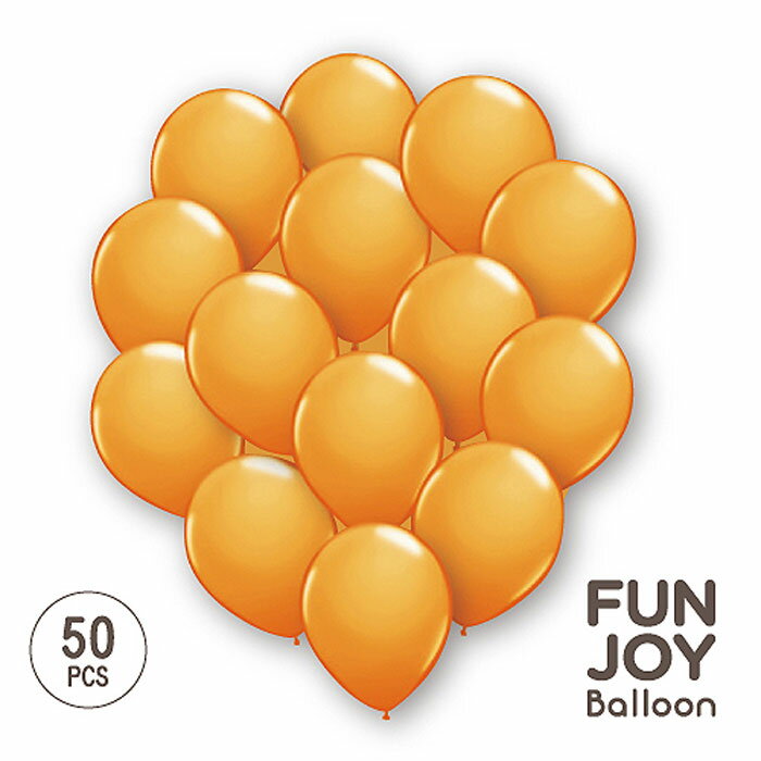 【ハロウィングッズ】ゴム風船 無地 丸形 50個 FUNJOY Balloon 25cm丸型オレンジ50枚入 1パック FJB25281