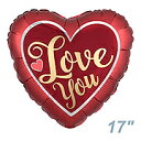 【お得バルーンパック】【ラブ LOVE プロポーズバルーン】【バレンタイン】AG 17インチ サテンサングリア&ゴールド ANG40496【5枚1パック】【メール便OK】