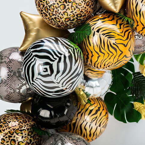 【アルミバルーン】AG オーブス プリントアニマルズ 【虎柄 トラ柄】【ヒョウ柄 豹柄】【キリン】【ゼブラ柄 シマウマ】 アニマル柄 風船 1枚入りANG421...
