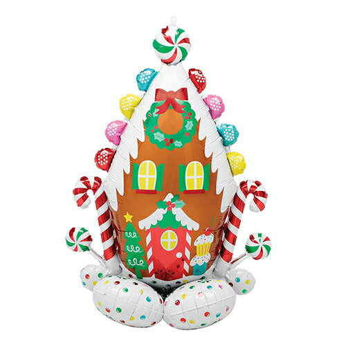 巨大129センチ!【クリスマスツリーバルーン】【空気で立つバルーン】AG エアルーンズラージ ジンジャーブレッドハウス ANG44914