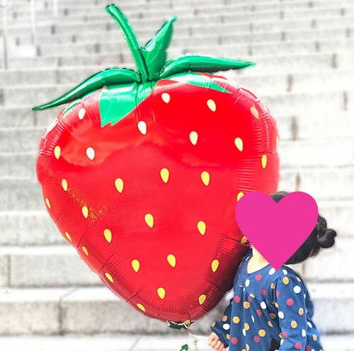 【お得バルーンパック】ビッグサイズ 100センチ 風船 イチゴ風船 苺 いちご バルーン ストロベリー 大きないちご風船 YKH37565 1枚 【メール便OK...