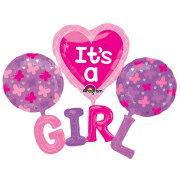 ベビーシャワー 風船 バルーン AGマルチイッツ ア ガールベビーシャワー【ANG31217】【メール便OK】