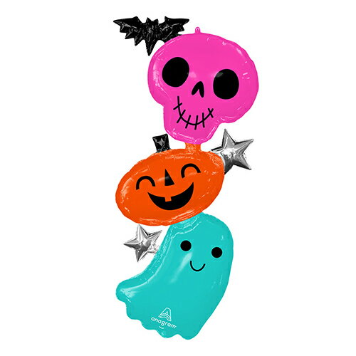 【ハロウィン バルーン 風船】AG マルチ カラフル&クリーピーハロウィンキャラクターズ 1枚 ANG44828