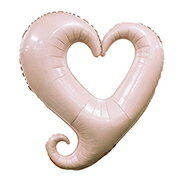 【お得バルーンパック】BLT37インチ チェーンオブハート アンバーローズ 【5枚1パック】【メール便OK】