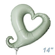 【スティックバルーンお得パック】【10本入り】BLT14インチ ミニチェーンオブハート アイビーグレー