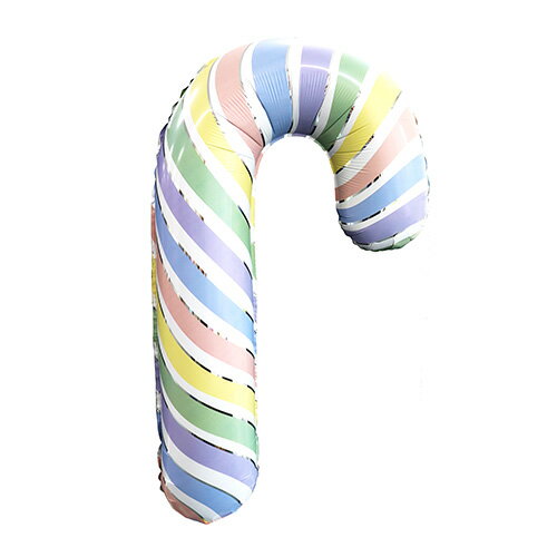 クリスマスバルーン 風船【お得バルーンパック】BLT35インチ マカロンキャンディケイン キャンディケーン【5枚1パック】【メール便OK】