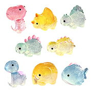 【クラッシュアイス ジュエルアイス アクリルアイス】クラッシュアイス きょうりゅう ダイナソー 恐竜ワールド 恐竜ワールド宝石マスコットラメ入り 48個